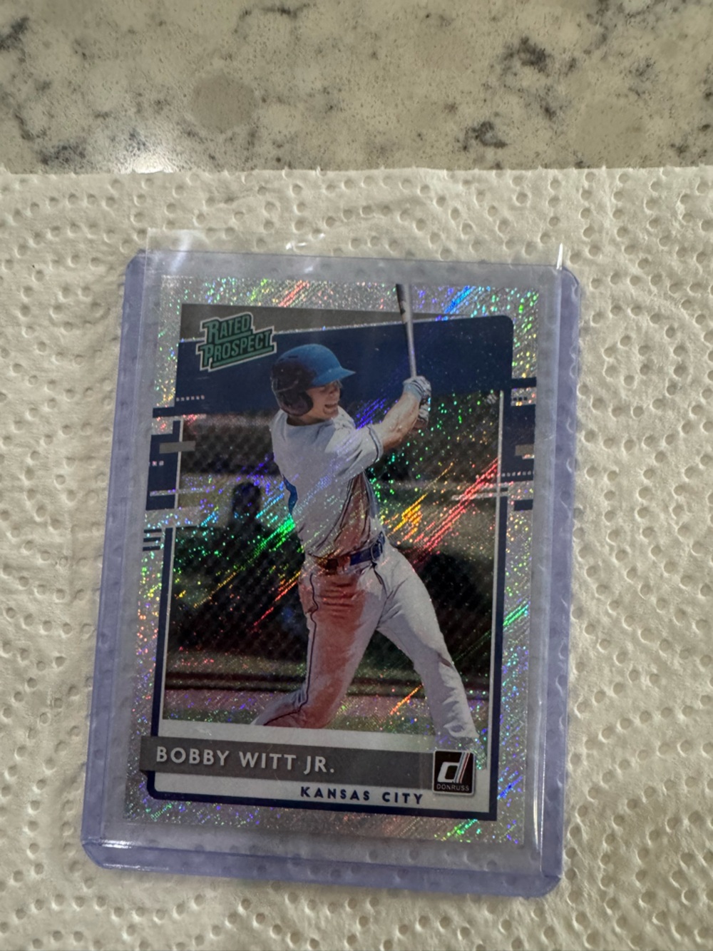 Panini Green and White Baseball Card Back - Bobby Witt Jr.